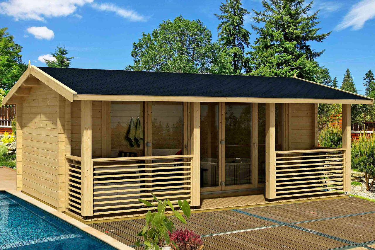 Альтанка з термомодифицированного бруса 28 м2 від виробника Thermo Outdoor Gazebo 101