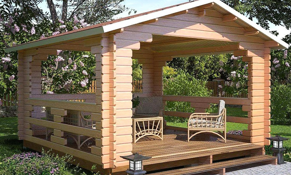 Альтанка з термомодифицированного бруса 16 м2 від виробника Thermo Outdoor Gazebo 127, фото 1