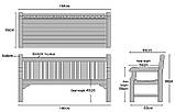 Комплект меблів 1800 х 900 мм від виробника Garden park bench 27, фото 9