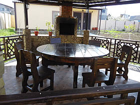 Стіл круглий дерев'яний 1500*750 для кафе, барів, ресторанів від виробника