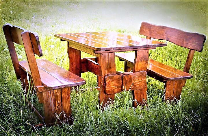 Меблі з натурального дерева для кафе, комплект дерев'яний 1500*800 від виробника