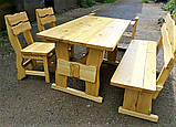 Меблі з натурального дерева для кафе, комплект дерев'яний 1500*800 від виробника, фото 3