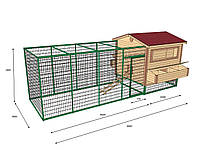 Деревянный готовый сборный переносной курятник с выгулом для птиц от производителя в Украине