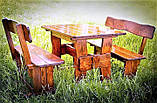 Комплект дерев'яних меблів 1100*800 для кафе, дачі від виробника, фото 2