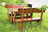 Комплект дерев'яних меблів 1100*800 для кафе, дачі від виробника, фото 3