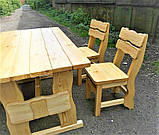 Комплект дерев'яних меблів 1100*800 для кафе, дачі від виробника, фото 8