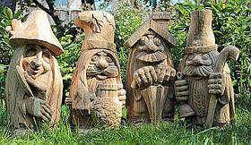 Скульптури з дерева казкових персонажів, ручна різьба по дереву (Hand Carved Artwork 06)