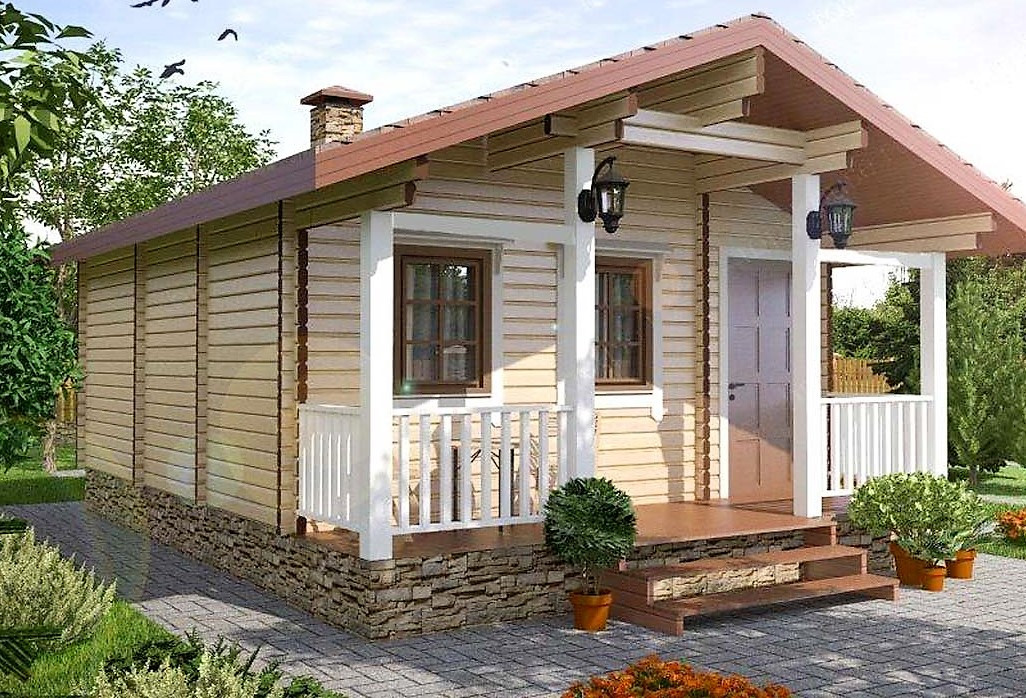 Баня дерев'яна з профільованого бруса 5.5х7.9