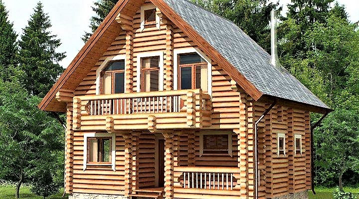 Будинок з оциліндрованої колоди 7х9 м, фото 1