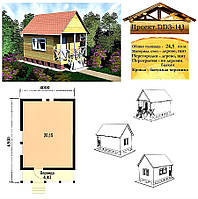Проект каркасно-щитового дома 24,3 м2. Проект дома бесплатно при заказе строительства
