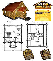 Проект дома из оцилиндрованного бревна 60 м2. Проект дома бесплатно при заказе строительства