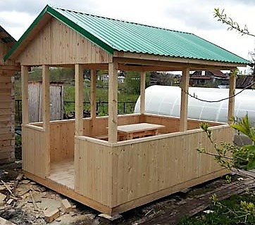 Беседка прямоугольная из вагонки 2,45х4 недорого от производителя Wood Gazebo 007 - фото 1 - id-p1360783542