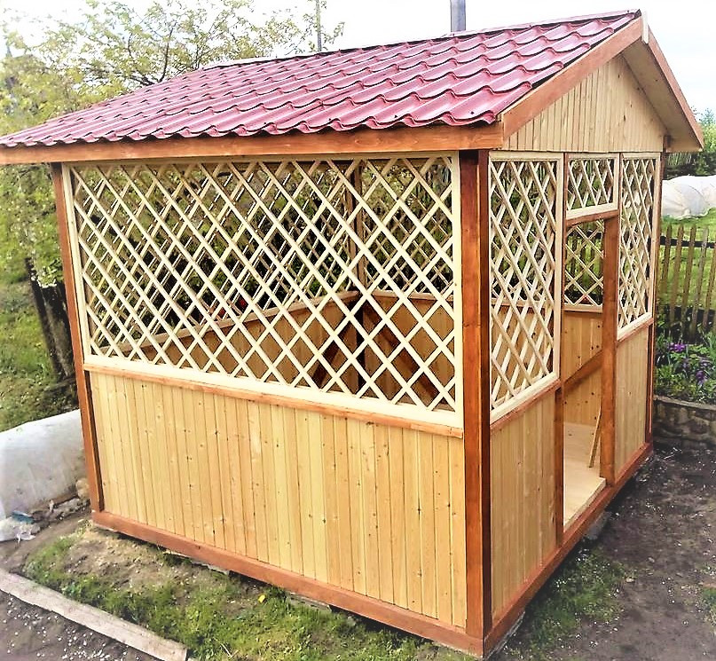 Беседка прямоугольная из вагонки 2,45х4 недорого от производителя Wood Gazebo 007 - фото 3 - id-p1360783542