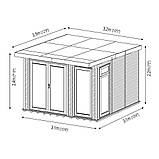 Садова дерев'яна альтанка 3,1х3,1 закрита річна від виробника Wood Gazebo 010, фото 4