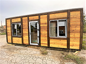 Будинок щитовий 6,5 х 3,5 х 3,2 м з термодерева утеплений під ключ