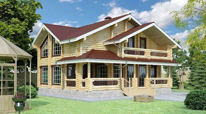 Дерев'яний будинок з оциліндрованої колоди 9х10 м, фото 1