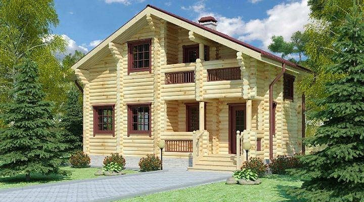Дерев'яний будинок з оциліндрованої колоди 8х9 м