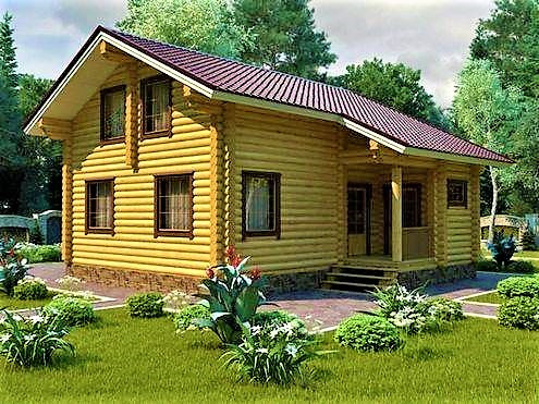Дом деревянный из оцилиндрованного бревна 9х9 м - фото 1 - id-p1360783901