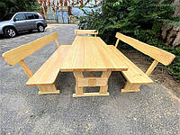 Садовая мебель из массива дерева 2000х800 от производителя для дачи, пабов, комплект Furniture set - 10