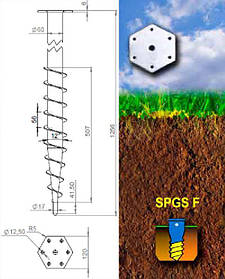 Гвинтові палі SPGS - F 60 x 1500 x 3