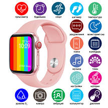 Смартгодинник Smart Watch W26, голосовий виклик, термометр, розумний годинник, колір pink, фото 5
