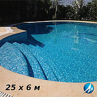 Отделка мозаикой бетонной чаши бассейна 25 х 6 м
