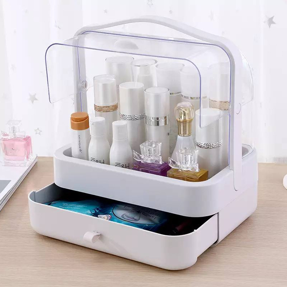 Органайзер для косметики Пилезахисний Водонепроникний Cosmetic Storage Box LD 388 Настільний бокс Сірий, фото 1