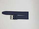Синій з чорним ремінець для годинника силіконовий з вуглецевого волокна 24 мм, фото 2