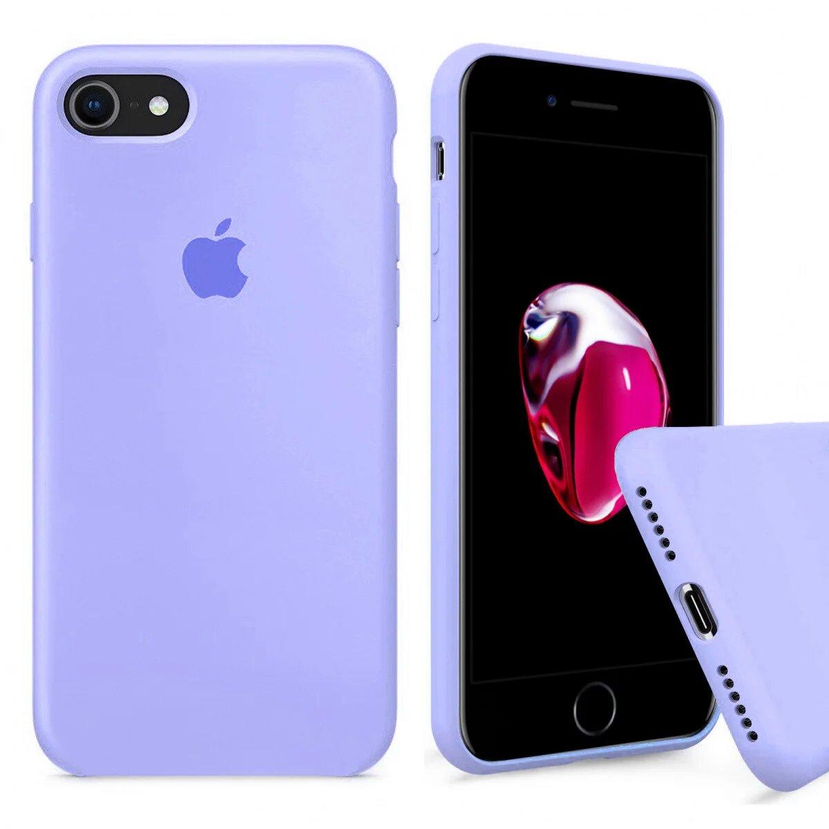 Чохол Silicone FULL case для IPhone 8 Lilac блакитний