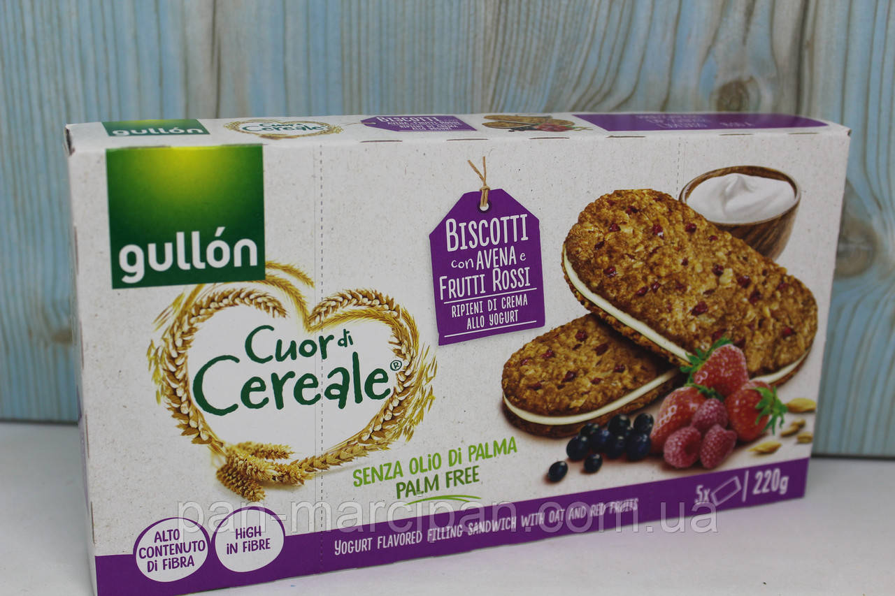 Купить Печиво Gullon Biscotti con Avena Frutti Rossi 220g, цена 60 грн