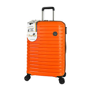 Міцний пластиковий чемодан з поліпропілену маленький, ручна поклажа оранжерый