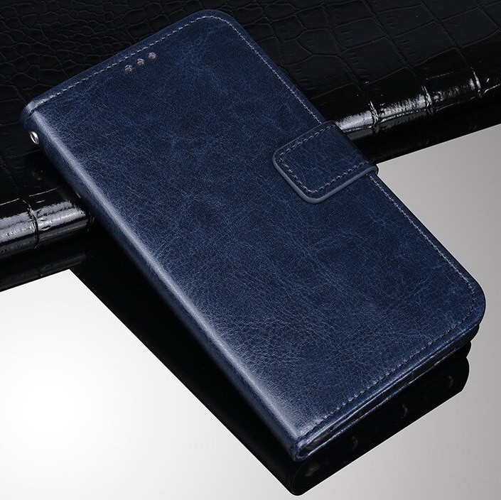 Чохол Fiji Leather для Realme 5 Pro книжка з візитницею темно-синій