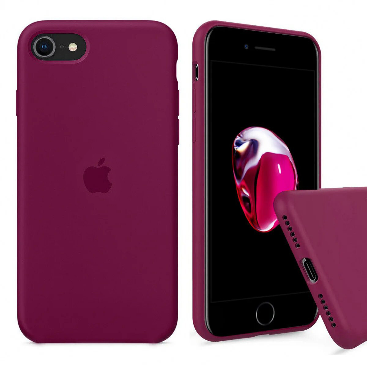 Чохол Silicone FULL case SE 2020 Marsala марсала, фото 1
