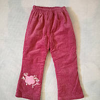 Вельветовые брюки на флисе для девочки 2-3 года (рост 92-98 см)