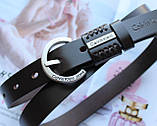 Жіночий стильний ремінь СК чорний ширина 2.5 см, фото 2