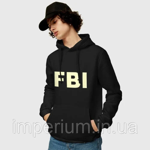 Худі fbi logo | чорна стильна толстовка