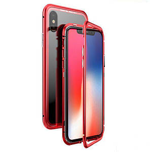 Чохол накладка xCase для iPhone XS Max Magnetic Case прозорий червоний