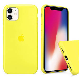 Чохол накладка xCase для iPhone 11 Silicone Case Full лимонний