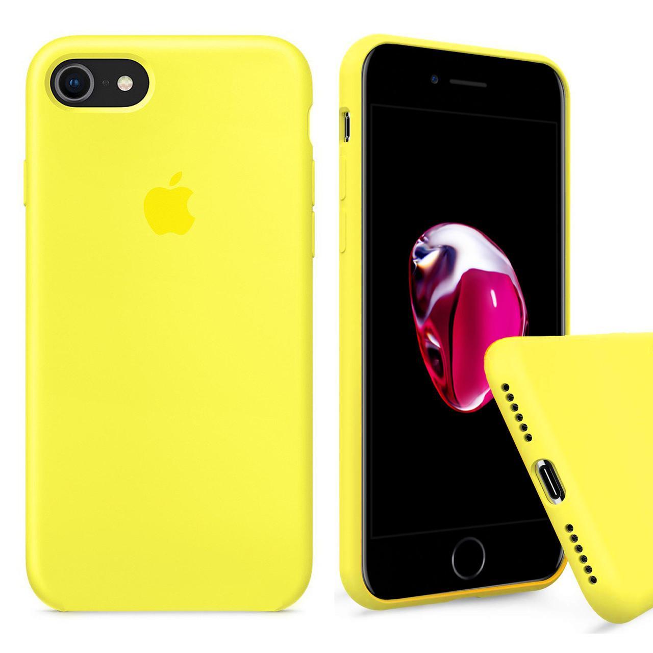 Чохол накладка xCase для iPhone 7/8 Silicone Case Full лимонний