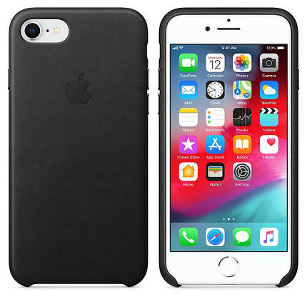 Чохол накладка на iPhone 7/8/SE 2020 Leather Case black, фото 3