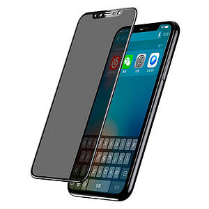 Захисне скло для iPhone 11 Pro/X/XS 2,5D black Privacy Антишпион тех.упак.