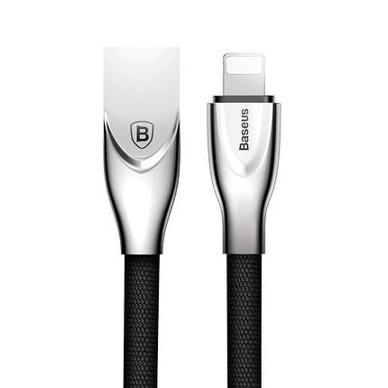 USB кабель Baseus Lightning Fabric Cloth Wearing (Zinc Alloy) 2.0 A (1m) чорний, фото 1