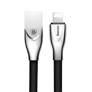 USB кабель Baseus Lightning Fabric Cloth Wearing (Zinc Alloy) 2.0 A (1m) чорний