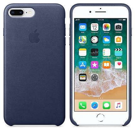 Чохол накладка на iPhone 7 Plus/8 Plus Leather Case midnight blue, фото 2