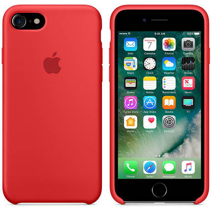 Чохол для iPhone 7/8 Silicone Case червоний, фото 3