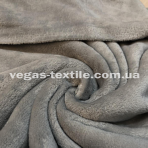 Тканина Махра Велсофт двостороння полірована Світло-сірий ширина 1.8 м