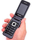Samsung C3520 Black кнопковий мобільний телефон розкладачка 800 мАг, фото 2