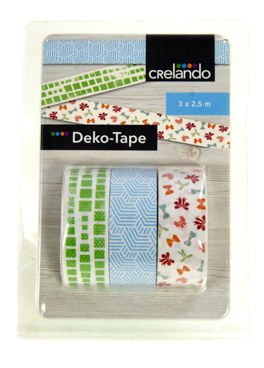 Декоративний скотч Crelando, клейка стрічка, 3 шт., фото 1