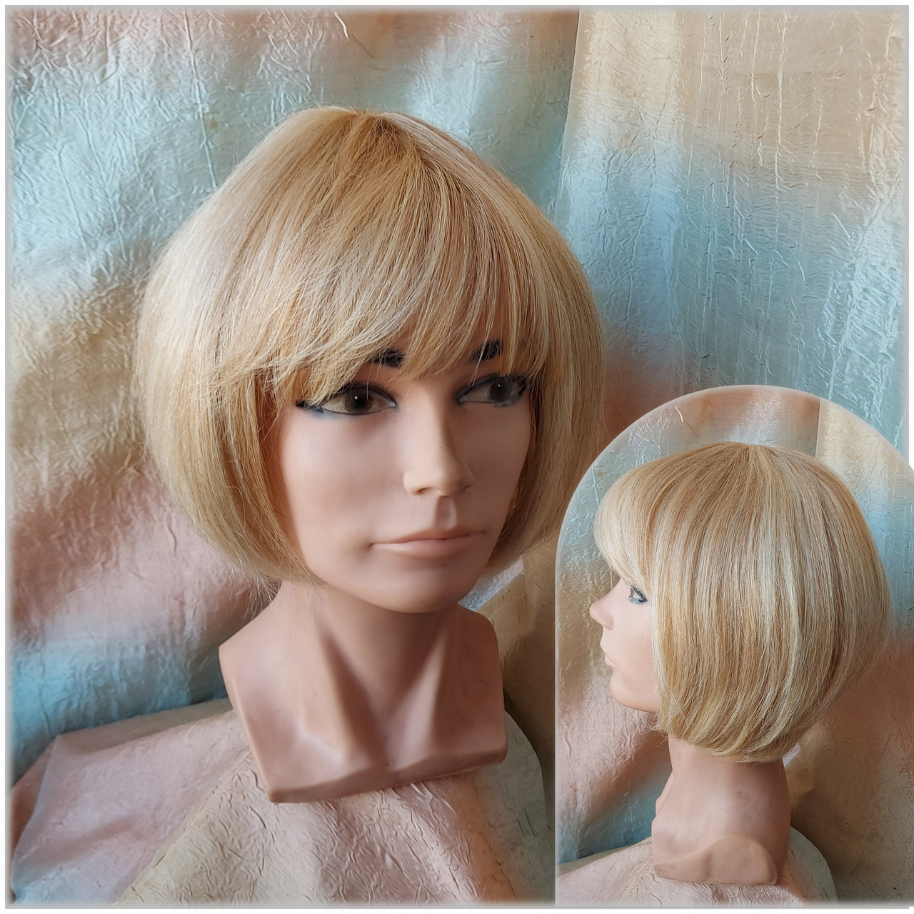 Перука з натурального волосся боб-каре блонд ERIN bob - 613, фото 1