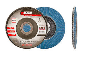Диск шліфувальний пелюстковий конусний ZIRCONIA Т29 зерно 100 125*22 мм GRANITE 8-32-100